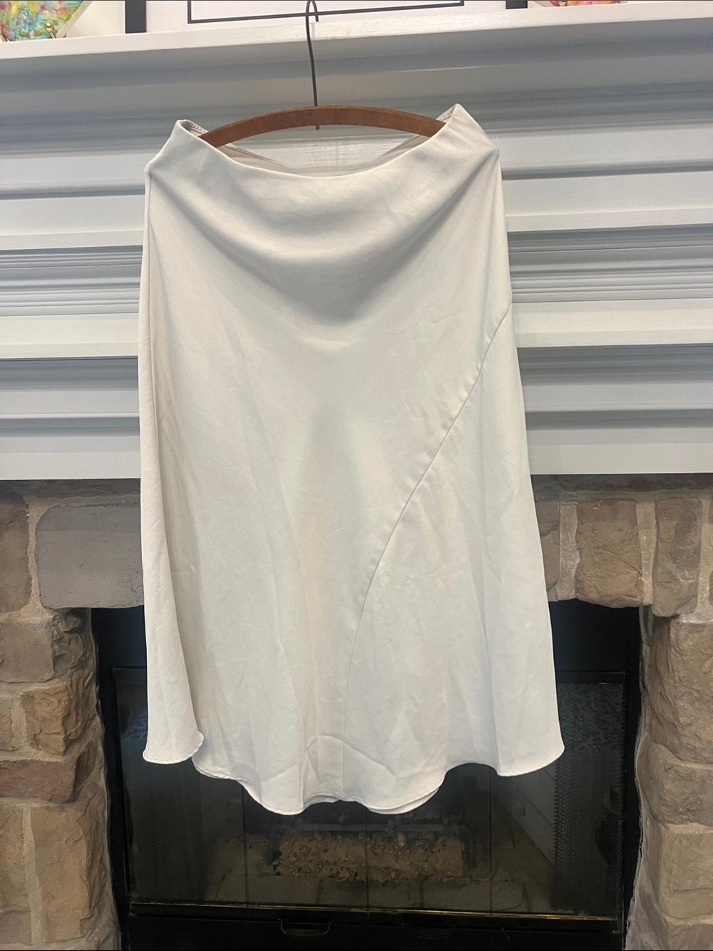 Ivory A-Line Midi Skirt - Elegant Minimalist